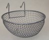 Galvaniszed canaries metal nest basket with holding hooks. 9 cm diameter