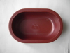 Kunststoffnapf zum ausgiessen mit Beton, 1000 ml oval mit Wulst, Farbe rot