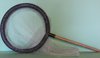 Birds scoop net with upholstery and coarse mesh , 40cm long stick , 35 cm diameter